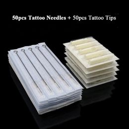 50 stuks 3RL 5RL 7RL 9RL 11RL maat tattoo naalden 50 stuks 3/5/7/9/11RT maat wit wegwerp tattoo tips tattoo kit 231227