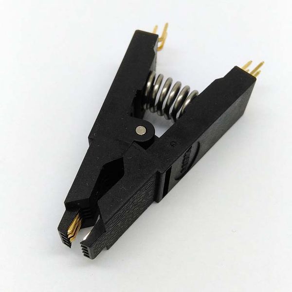 Envío gratuito 50 PCS BIOS SOP8 SOIC8 Clip de prueba original doblado Paso de pasador 1,27 mm Cuerpo universal EPROM Clip de programación Adecuado para la línea Dupont