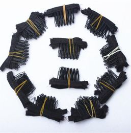 50 stks Zwarte kleur pruik kammen Pruik clips en kammen met 5 tanden Voor Pruik Cap en Pruiken Maken Kammen hair extensions tools9806571