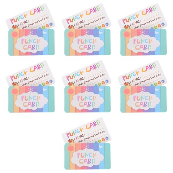 50 PCS Cartes pour enfants cartes d'incitation en classe punch fidélisation