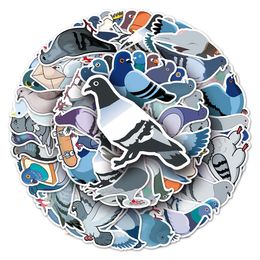 50 pièces dessin animé animal pigeon graffiti autocollants créatifs PVC scooter tendance décoration imperméable