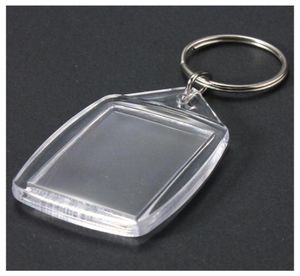 50 pcs Clear en plastique acrylique Courses vierges insert Passport PO Keychain Keyfobs Keychian Key Chain Ring6671537