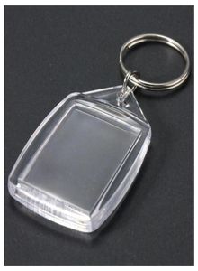 50 pièces clair acrylique plastique blanc porte-clés insérer passeport Po porte-clés porte-clés porte-clés porte-clés Ring2479518
