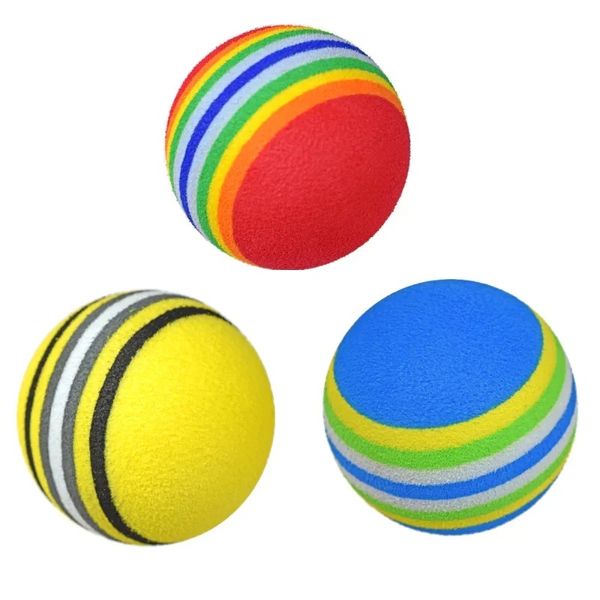 50 pcs coloridas bolas de espuma de mascota bola de esponja gato juguete suave espuma arcoiris jugando pelotas entrenador gatitos interactivos juguetes divertidos