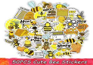 50 pc's schattige bijenicker speelgoed voor kinderen cadeau cartoon honing insect dierenstickers naar doe -het -zelf laptop telefoon koelkast ketel fiets auto decal3323896