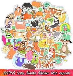 50 stuks schattige luiaard waterdichte vinylstickerspakket voor kinderen tieners volwassenen tot doe-het-zelf laptop waterfles bagage plakboek fietsstickers Ho1471479