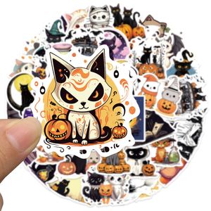 50 PCS Halloween Cartoon Stickers Pompoen Katten Voor Auto Laptop Koelkast Helm Ipad Fiets Telefoon Motorfiets PS4 Boek Pvc DIY speelgoed Kinderen Decals