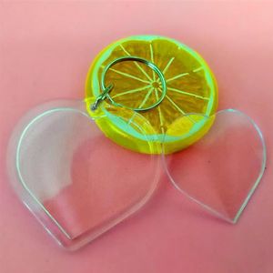 50 Stück herzförmige DIY Acryl leere Bilderrahmen Schlüsselanhänger transparente leere Einlage Po Schlüsselanhänger Anhänger Schlüsselanhänger Schmuck Ac306q