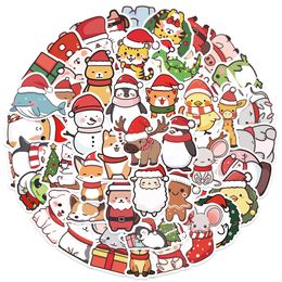 Autocollants de fête de noël pour enfants, 50 pièces, pour Skateboard, voiture, réfrigérateur, casque, Ipad, vélo, téléphone, moto, PS4, livre, PVC, décalcomanies DIY, décoration de jouets