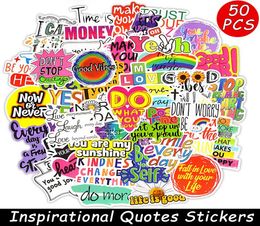 50 PCS Inspirational Quotes Stickers Leuke anime games Diy Laptop Notebook Stationery Study Room Waterdichte motiverende zinnen De4563136