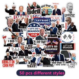 50 PCS Joe Biden Car Funny Stickers Ik heb gedaan, laten we gaan Brandon Decal Humor waterdichte sticker Diy Reflecterende stickers voor benzinepomp poster laptop brandstoftank decoratie