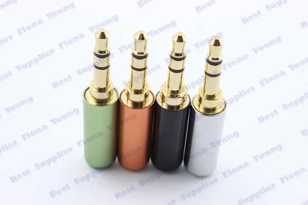 50 pcs \ lot 3.5mm adaptateur de prise mâle à souder pour câble 4mm 3 pistes connecteur Audio stéréo en laiton avec boîtier en cuivre livraison gratuite