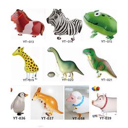 50 pcs / Lot Feuille D'aluminium Hélium Marche Animal Pet Ballons Scellage Automatique Enfant Jouet Cadeau Anniversaire Enfants Jour Décoration Part271n