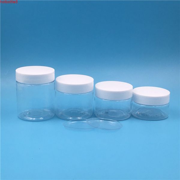 50 PCS / LOTE Botella de plástico transparente Pequeña Jar Crema Especias Especias Piezas de banco Almacenamiento con pegatina de sellado 47 mm Cualtidad de apertura