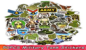 50 PCS Military Tank Sticker Toys for Boys Cool Cartoon Anime Anime Stickers For ordinateur portable Réfrigérateur Luggage Moto Car Decs Kids Gift9170717