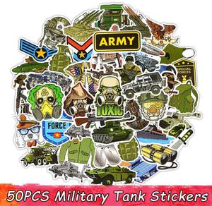 50 PCS Military Tank Sticker Toys for Boys Cool Cartoon Anime Anime Stickers For ordinateur portable Réfrigérateur Luggage Moto Car Decs Kids Gift2221650