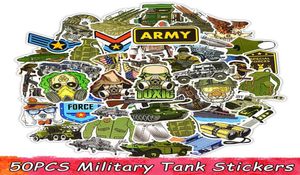 50 PCS Military Tank Sticker Toys for Boys Cool Cartoon Anime Anime Stickers For ordinateur portable Réfrigérateur Luggage Moto Car Decs Kids Gift155657