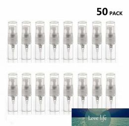 50 stks Mini Clear 2 ML Atomizer Vial Glas Fles Spray Hervulbare Parfum Lege Sample Fles Gratis 3ML Pipet voor Travel Party