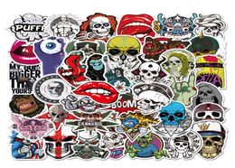 50 PCS Mixed Car Stickers Scary Skull Graffiti voor skateboard laptop helm kussen fietsfiets motorfiets PS4 notebook gitaar PVC FR8041915