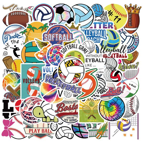 50 PCS Mixed Graffiti Skateboard Stickers Pelota Deportes fútbol baloncesto rugby Para coche Laptop Nevera Casco Pad Bicicleta Bicicleta Motocicleta PS4 libro Guitarra Pvc Calcomanía