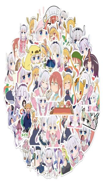 50 PCS Graffiti Graffiti Stickers Miss Kobayashi Dragon Maid Anime pour l'ordinateur portable Car Casque Casque Bicycle de vélo Motorcycl1774325