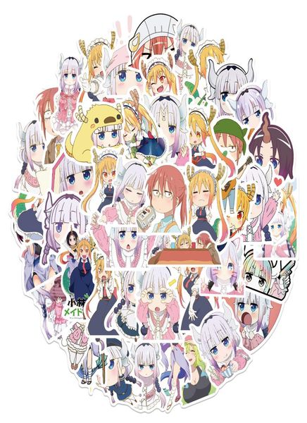 50 PCS Graffiti Graffiti Stickers Miss Kobayashi Dragon Maid Anime pour l'ordinateur portable Car Casque Casque Bicycle de vélo MOTOCYCL784590