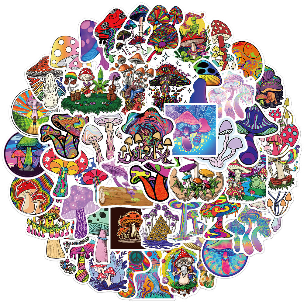 50 PCS Mixed Graffiti skateboard Stickers Anime Cartoon aesthetics Mushroom For Car Laptop Fridge Helmet Pad Bicycle Bike Motorcycle PS4 book Guitar Pvc Decal