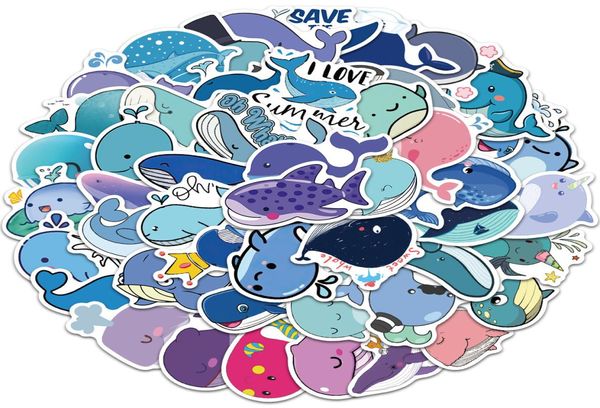 50 PCS Mixte Sans Répétition Graffiti skateboard Autocollants Bande Dessinée baleine Animaux Pour Voiture Ordinateur Portable Réfrigérateur Casque Pad Vélo Vélo Motorcy5515111