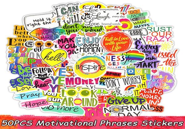 50 PCS Phrases de motivation Autocollants Inspirational Quotes Autocollant pour enfants Notebook PAPELERIE SALLE STACKING FRIGUELLE DECA7649085