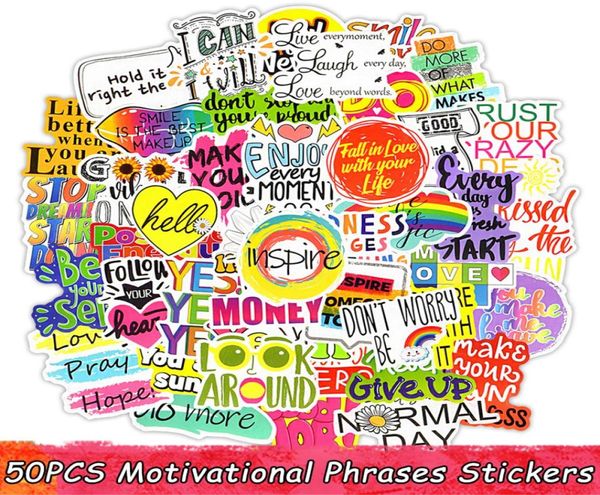 50 PCS Phrases de motivation Autocollants Inspirational Quotes Autocollant pour enfants Notebook PAPELERIE SALLE SALLE STACKING FRIGERS DECA2939014