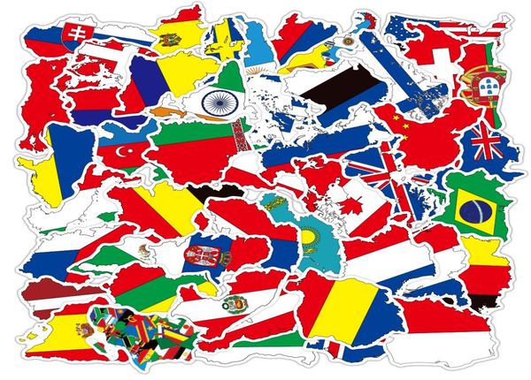 50 Uds. Paquete de pegatinas de banderas nacionales juguetes mapa de países para calcomanías niños DIY maleta portátil coche Scrapbooking monopatín impermeable 9113528