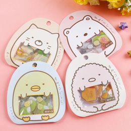 50 unids/pack pegatinas Kawaii DIY pegatinas transparentes de PVC de dibujos animados lindo gato encantador pegatina de oso para niñas estudiante diario decoración papelería coreana