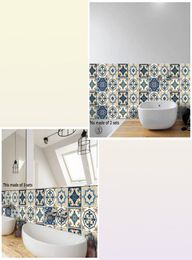 50 pcs par packfunlife 1515cm2020cm carreaux marocains PVC étanche à auto-adhésif papier peint meuble salle de bain diy carreau arabe Stic9077635