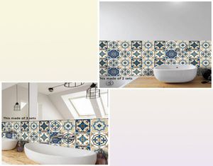50 pcs par packfunlife 1515cm2020cm carreaux marocains PVC étanche à auto-adhésif papier peint meuble salle de bain diy carreau arabe stic5441747