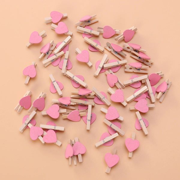 50 PCS Photo Clip Love Music Note Decor Decoración en forma de corazón