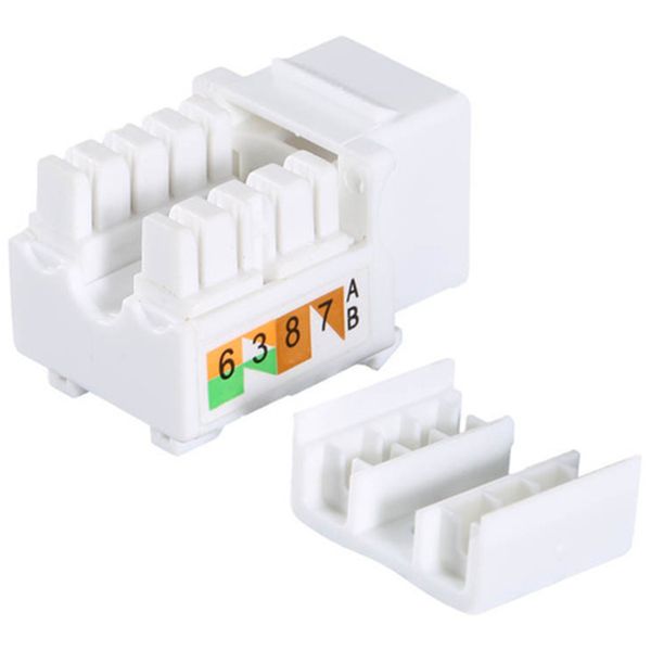 Livraison gratuite 50 pièces en plastique blanc générique Cat6 RJ45 Jack coupleur de module Ethernet