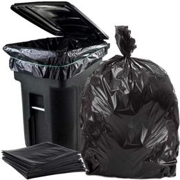 50 stks / set Big Capacity Trash Bag Heavy Duty 15 Gallon Grote Commerciële Garbage Yard Black El Market 211215