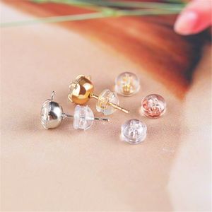 50 PCS Siliconen Rubberen Ear Back Stoppers Koperen ring Hamburger Oordopjes voor sieraden maken DIY -oorrangaccessoires maken