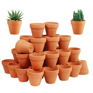 50 pcs minuscules pots en terre cuite - 1,3 pouce petit mini pots en argile avec trous de drainage fleur crènes en terre cuite pots pour en / extérieur 240410