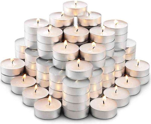 50 pièces bougie votive bougies chauffe-plat non parfumées en vrac blanc sans fumée sans goutte bougies longue durée petite mini bougie chauffe-plat H1222 H12