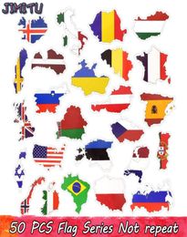 50 pièces autocollants de drapeau imperméables états-unis royaume-uni Canada France pays carte autocollant bricolage maison bagages Scrapbook maison Dec8535562