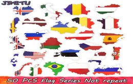 50 PCS Autroportes de drapeau imperméable United Royaume-Uni Canada France Country Map Autocollant DIY Baggage à domicile Home Dec9244882
