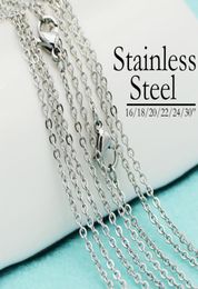 50 pièces x chaîne de collier en acier inoxydable NeoVogue 161820222430 pouces collier de câble à maillons ovales en vrac entier pour femmes hommes Y8652361