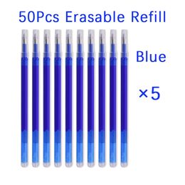 50 StuksSet 07 Mm Uitwisbare Pen Refill Staaf Magic Gel Blauw Zwarte Inkt 8 Kleur Kantoorbenodigdheden Schrijven Levert 240111