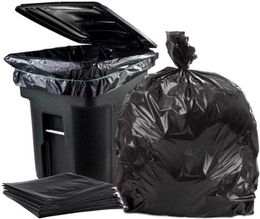 50 PCSSet Grote capaciteit Trash Bag Heavy Duty 15 gallon grote commerciële vuilniswerf Black EL Market 2112151375318