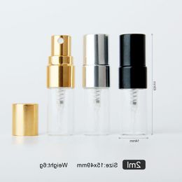 50 pièces/lot Mini 2 ml flacon vaporisateur transparent flacons de parfum rechargeables en verre portables Pmwwh