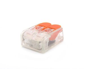 50 piezas / lote suyep 221412 PCT412 tipo Universal Compact Conductor Terminal Block Palanca Conector de cable para el hogar tipo 2 polos Cable6139094