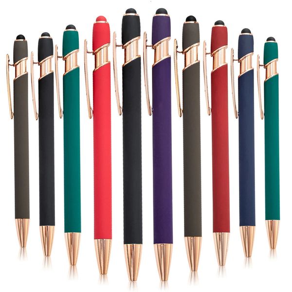 Bolígrafos de Metal con punta de lápiz óptico, 50 piezas, para pantallas táctiles, papelería, oficina, regalos escolares, publicidad personalizada, 240229