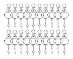 50 pièces fermons pivotants en métal Lonyard Snap Hook Claw Hom Homster Claw Claw and Key Rings Keychain avec des épingles d'œil à vis de 11 mm5640847
