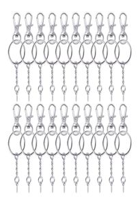 50 pièces fermons pivotants en métal Lonyard Snap Hook Claw Hom Homster Claw Claw and Key Rings Keychain avec des épingles d'œil à vis de 11 mm2497693